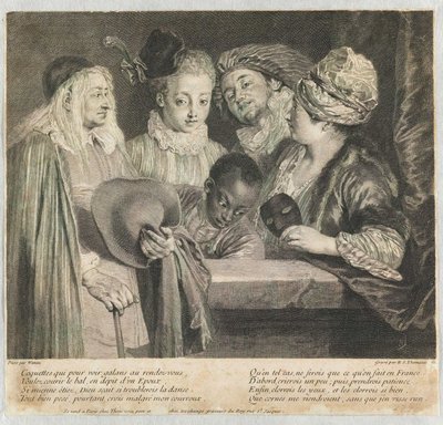 Koketter, der skal se galaner på stævnet af Jean Antoine Watteau